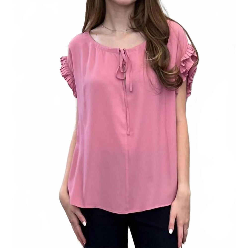 NEW MEIMEIJ ruffle sleeve blouse in pink floyd